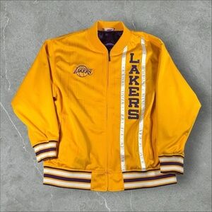 Los Angeles Lakers Jacket‎ Mens 2XL Gold NBA Mitchell & Ness Warm Up Track Coat